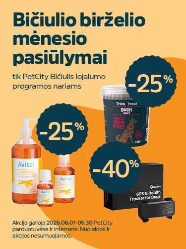 Mėnesio pasiūlymai PetCity BIČIULIAMS