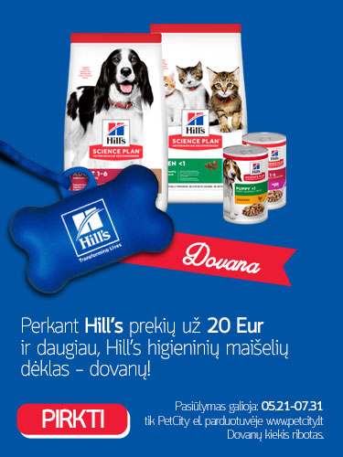 Perkant Hill's prekių už 20 eur ir daugiau, Hill's higieninių maišelių dėklas - dovanų!