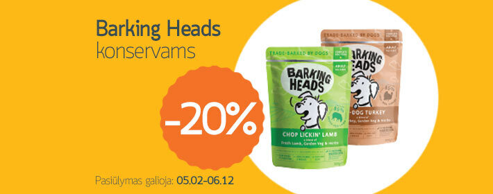 Barking Heads šunų konservams -20%