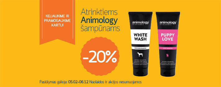 Atrinktiems Animology šampūnams -20%