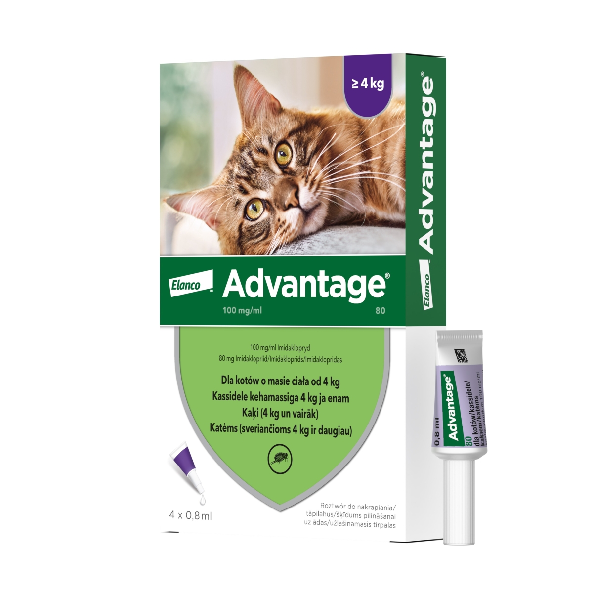 Advantage lašinamas antiparazitinis tirpalas katėms, 0,8ml, 1 vnt. - 