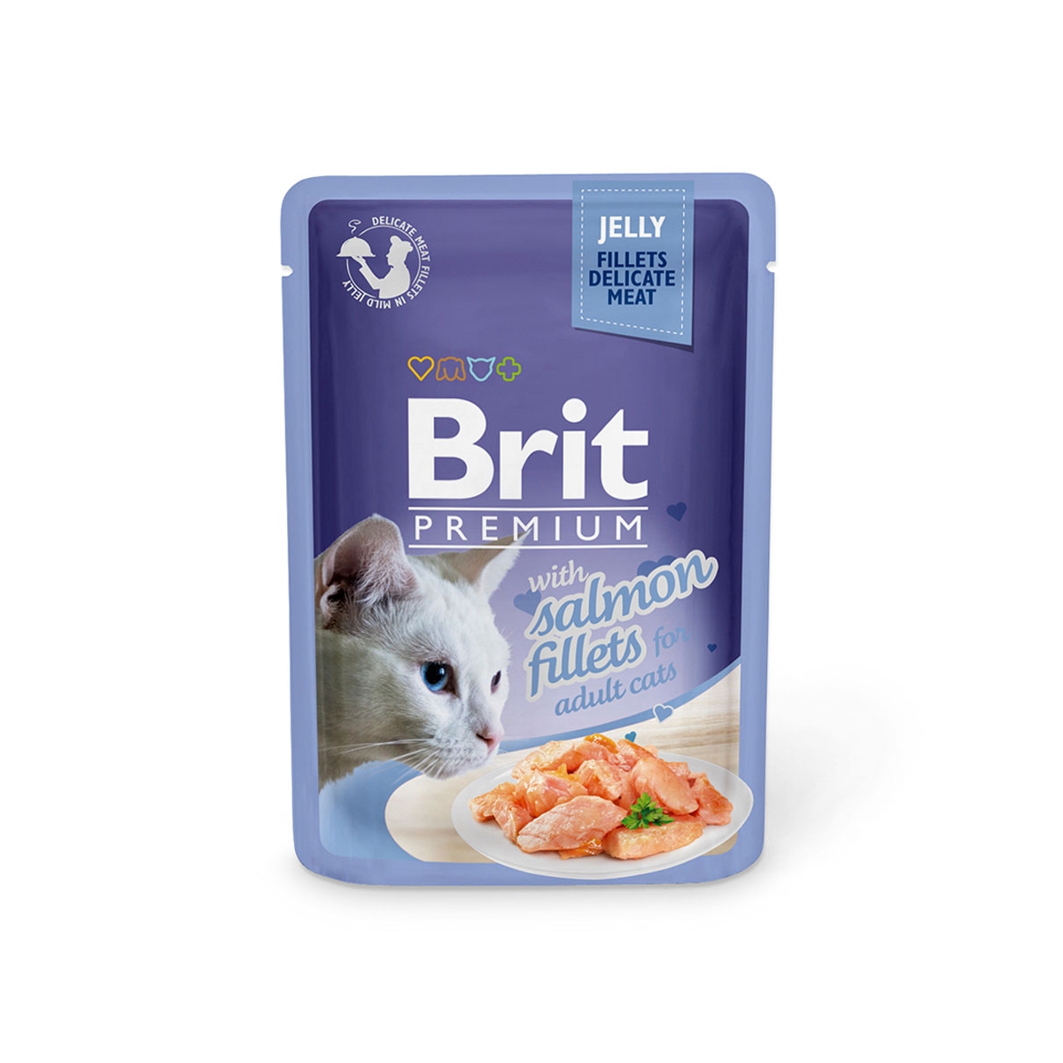 Brit Premium delicate konservai katėms su lašiša žele 85g  - 