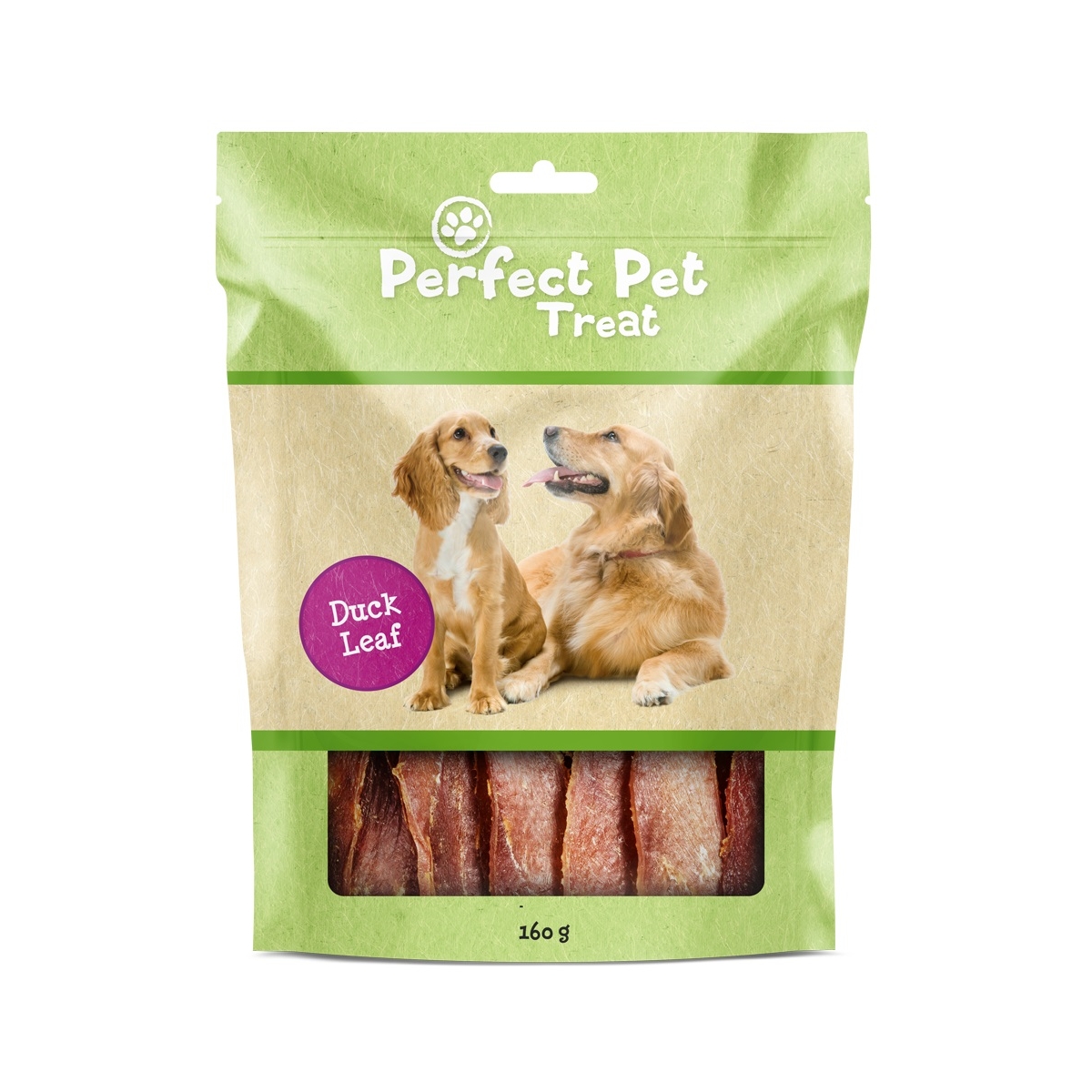 Perfect Pet džiovinti antienos gabalėliai šunims, 160g - 
