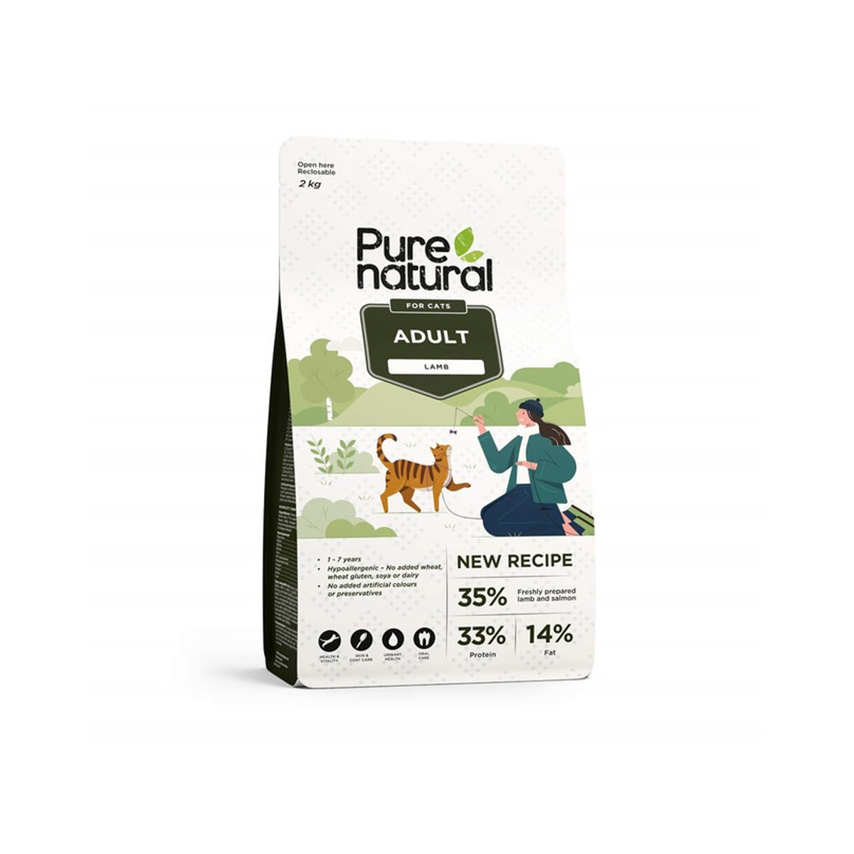Purenatural maistas katėms su ėriena, 2 kg -  1