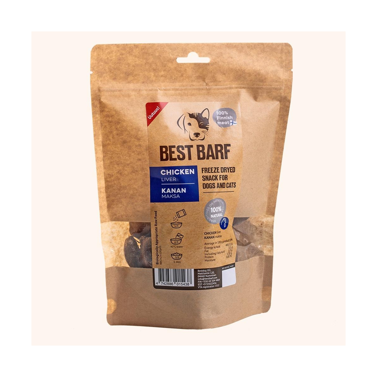 Best Barf šaltai džiovintos vištų kepenėlės, 100 g