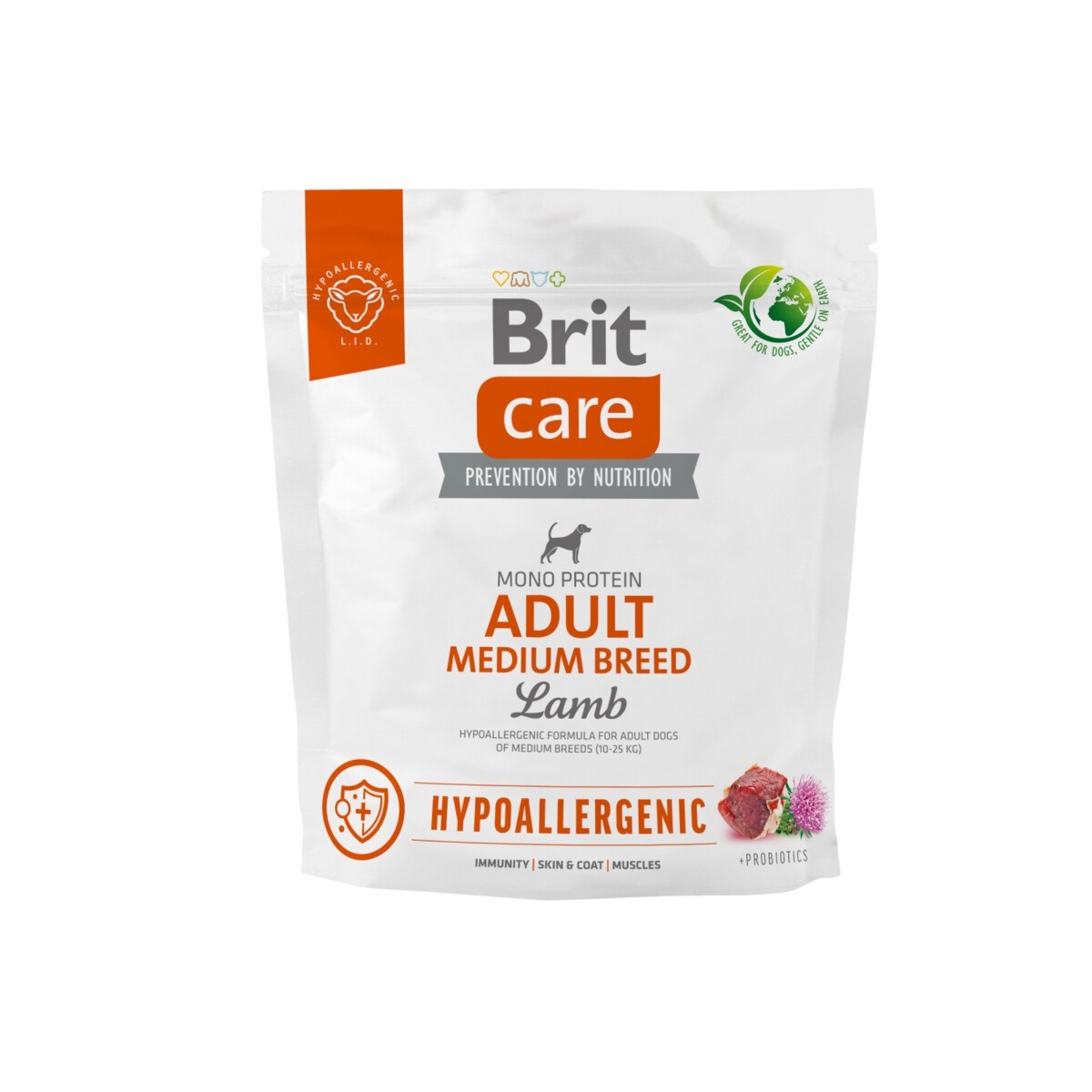 Brit Care hipoalerginis sausas maistas šunims su ėriena/ryžiai, 1kg - 