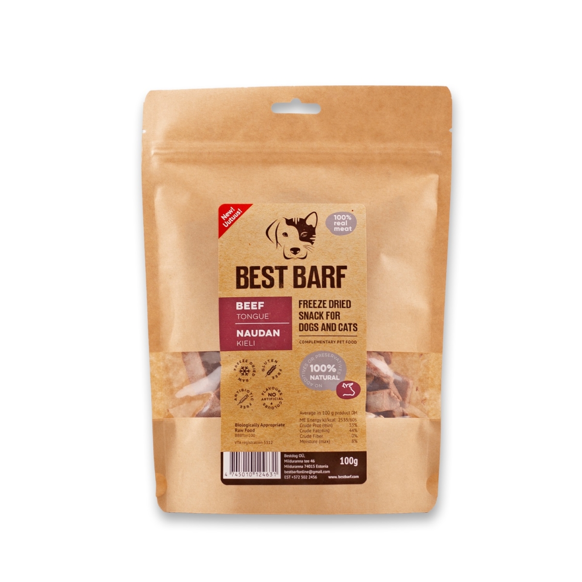 Best Barf šaltai džiovintas jaučio liežuvis, 100 g - 