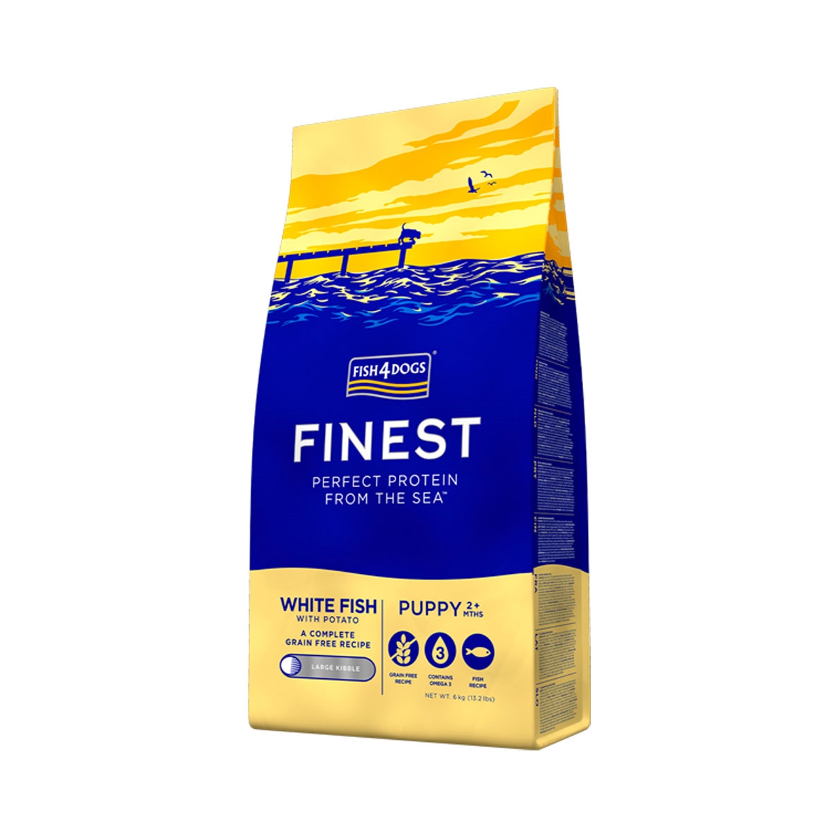 Fish4Dogs Finest White Fish maistas šuniukams 6kg (did.granulės) - 