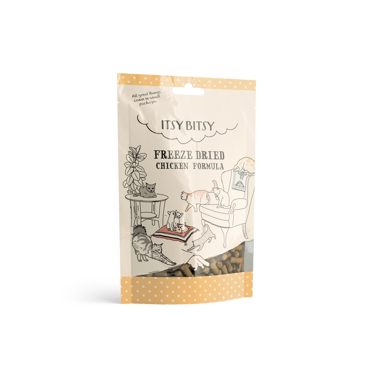 ItsyBitsy liofilizuotas skanėstas katėms, su vištiena ir mišiniu, 40g - 