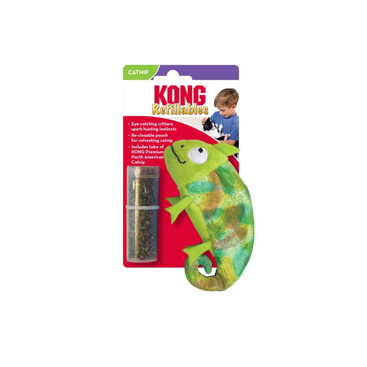 KONG REFILLABLES UŽPILDOMAS ŽAISLAS KATĖMS CHAMELEONAS - 
