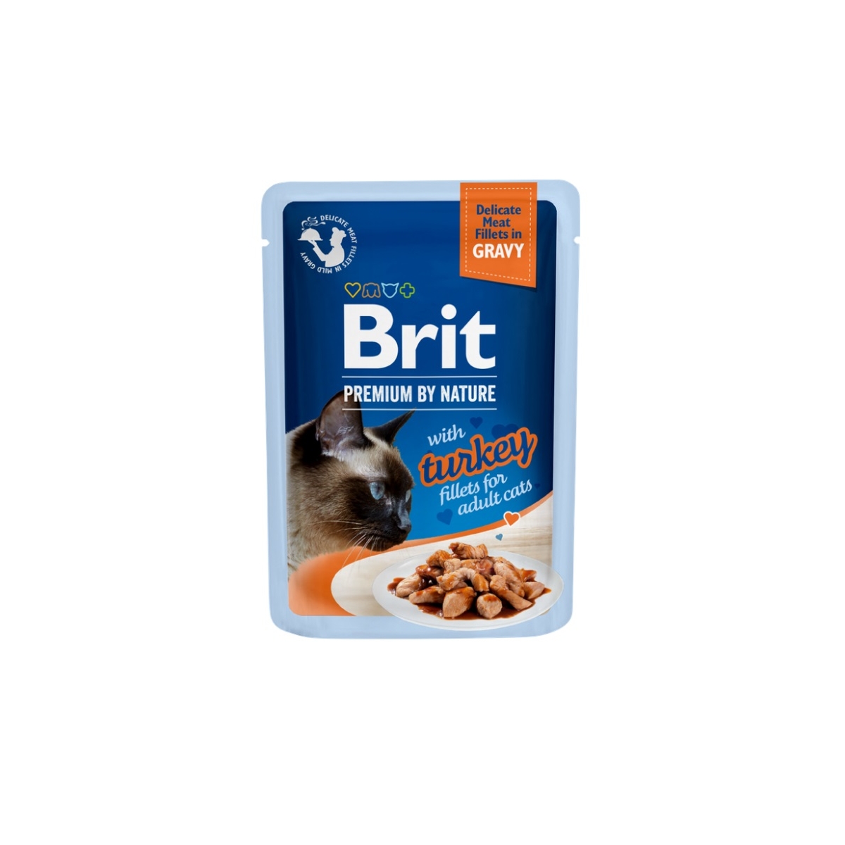 Brit Premium Delicate Turkey in Gravy konservai katėms su kalakut. 85g - 