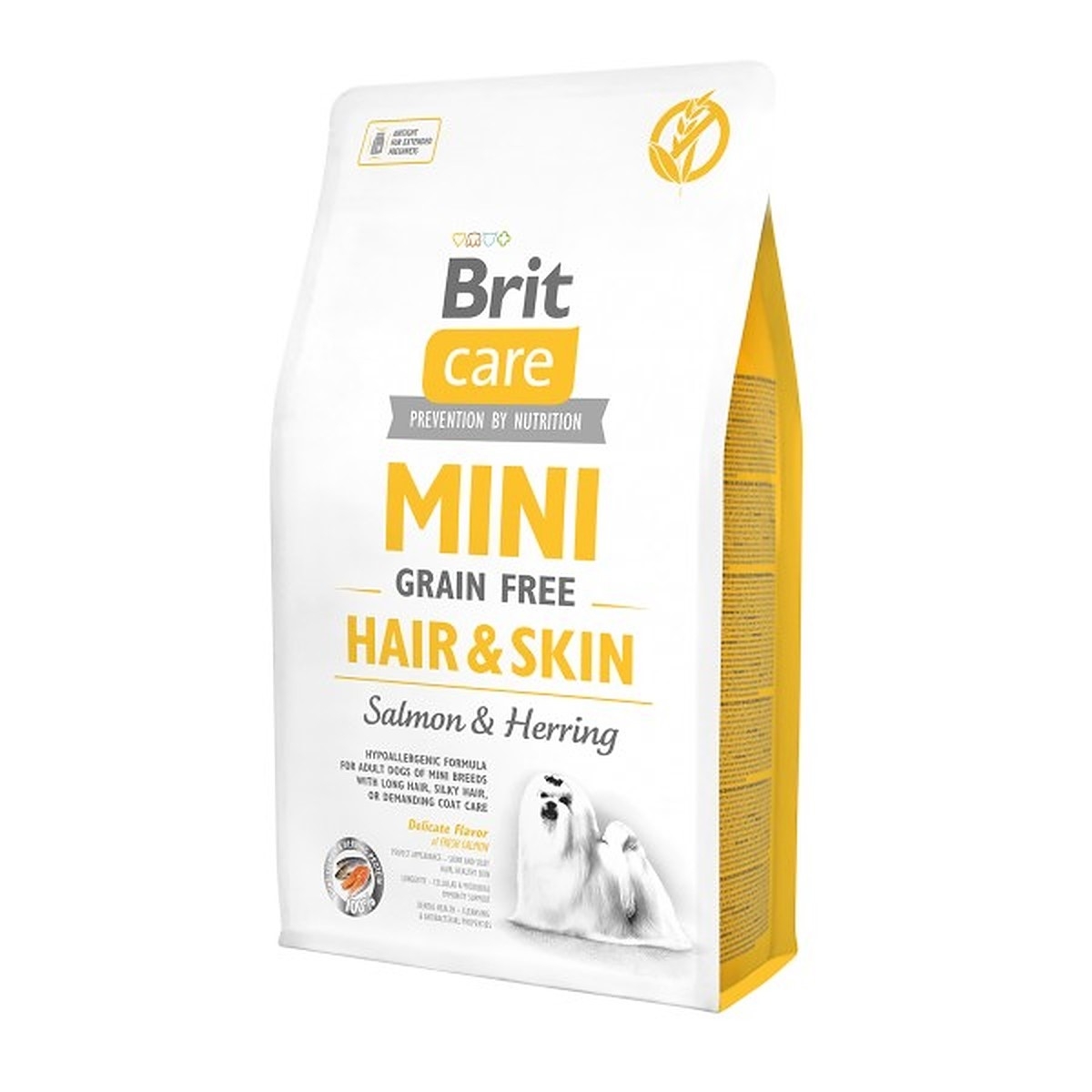 Brit Care mini hair&skin begrūdis maistas šunims 2kg  - 