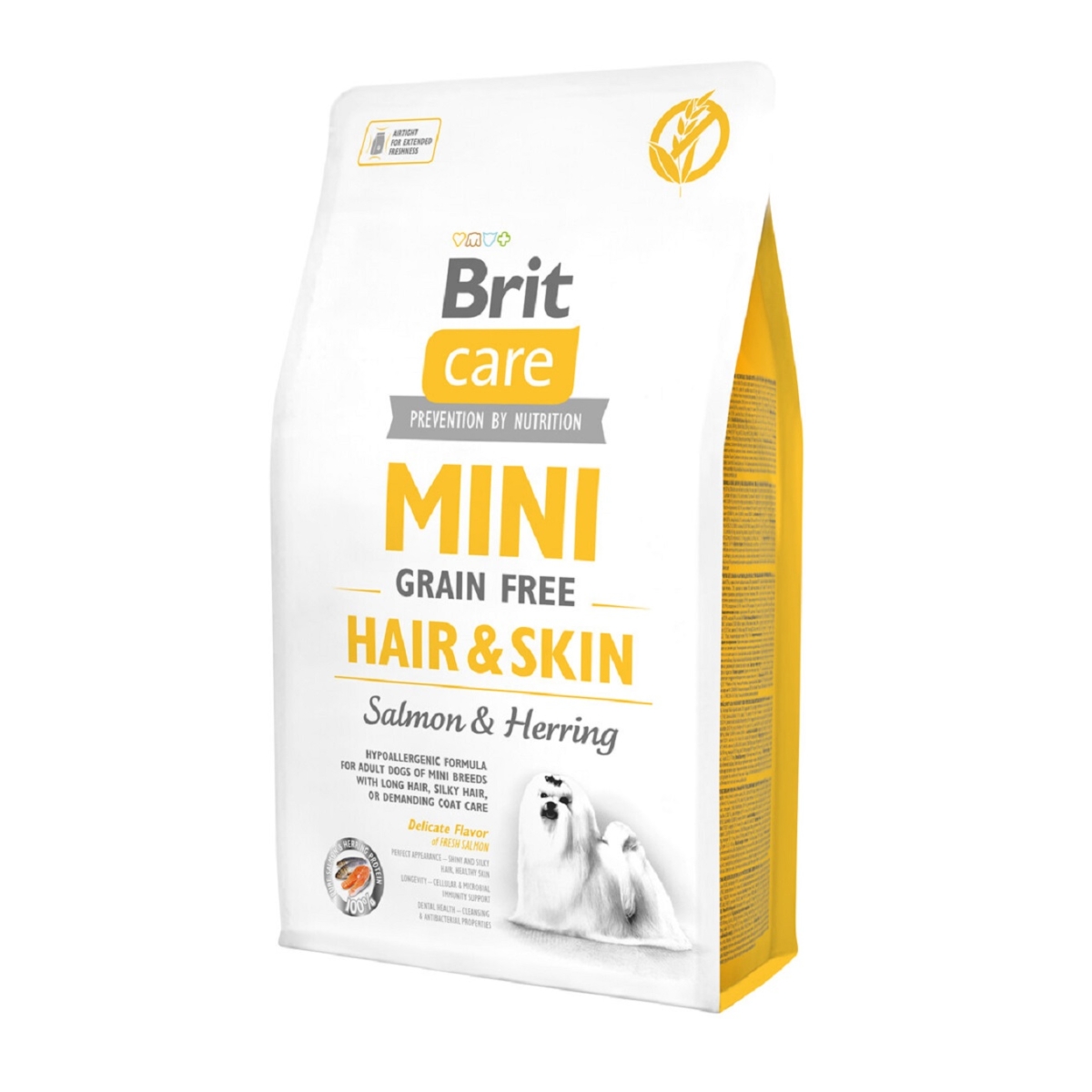 Brit Care mini hair&skin begrūdis maistas šunims, 2kg - 