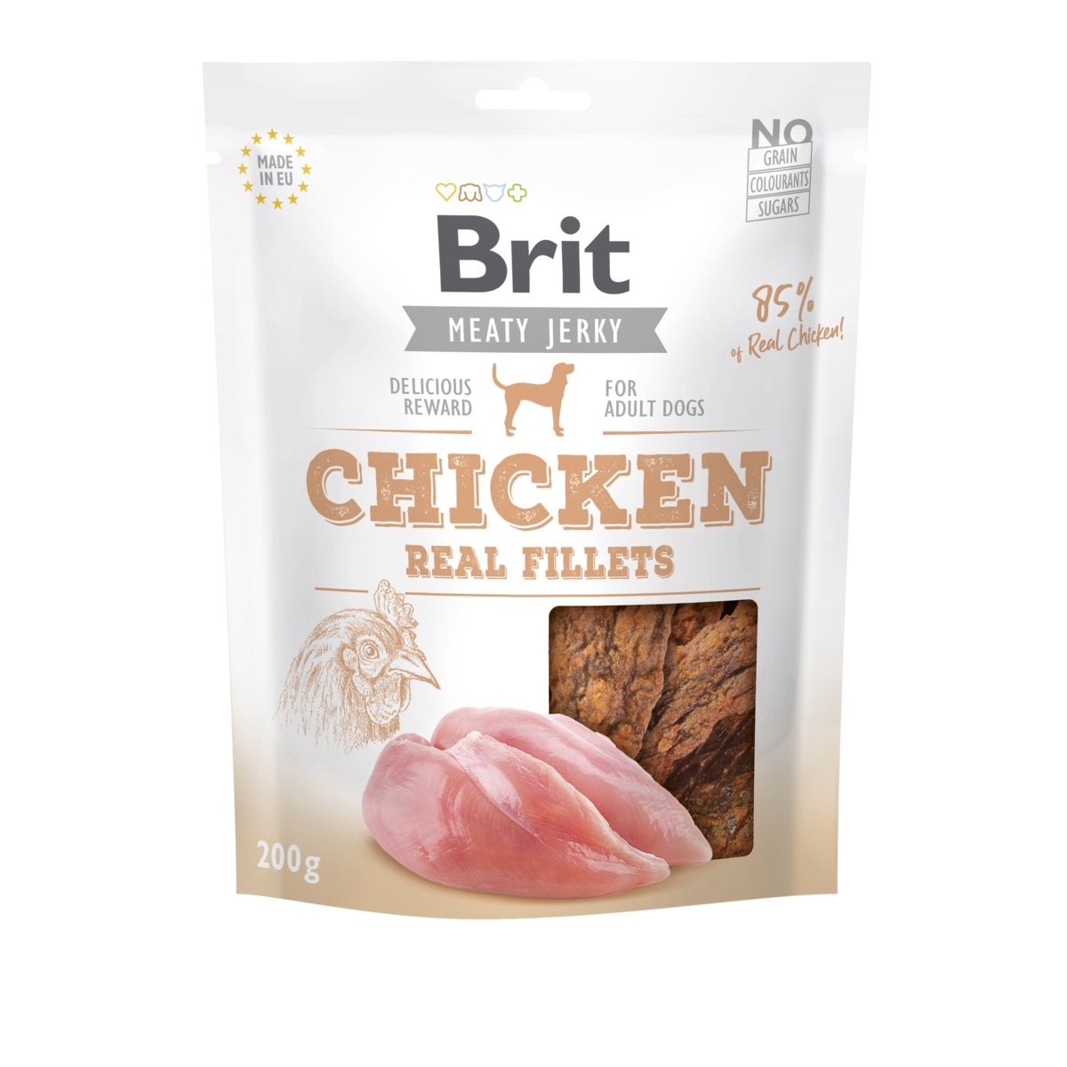 BRIT CARE KOERA MAIUS JERKY REAL FILLETS KANA 200G* - 