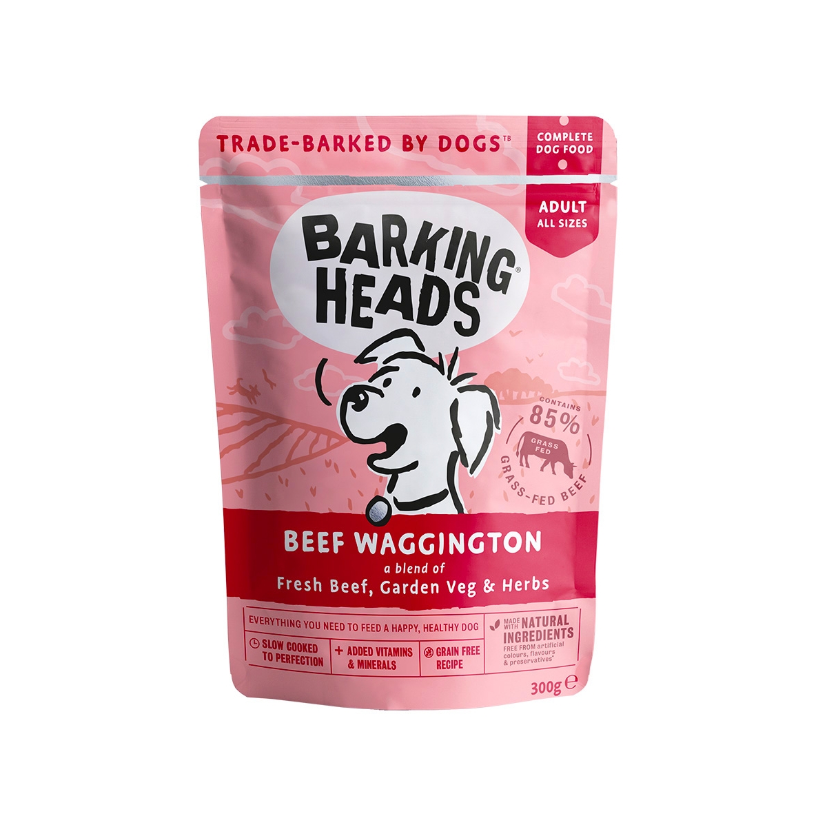 Barking Heads Beef Waggington konservai šunims su jautiena, 300g -  1