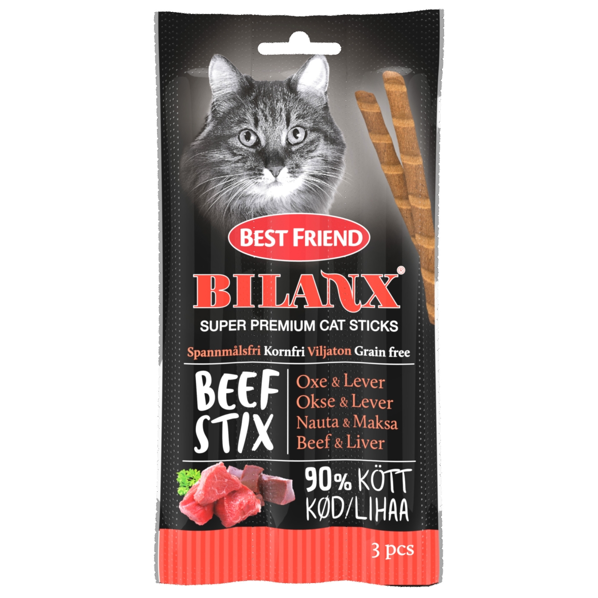 Best Friend Bilanx užkandis katėms, 3x15 g
