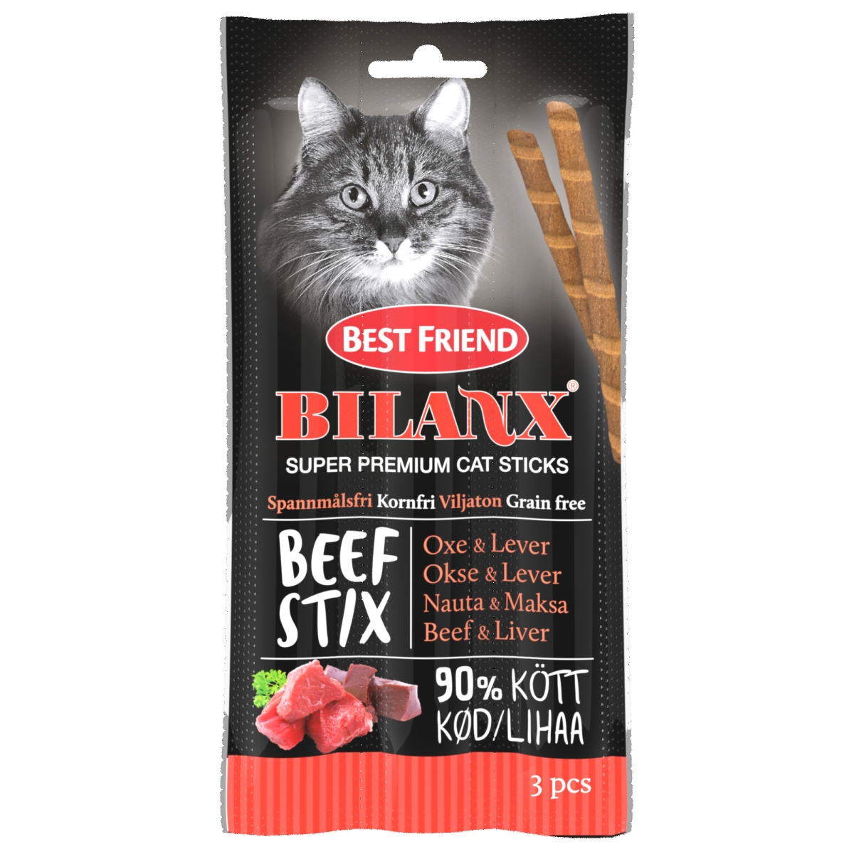 Best Friend Bilanx užkandis katėms, 3x15 g - 
