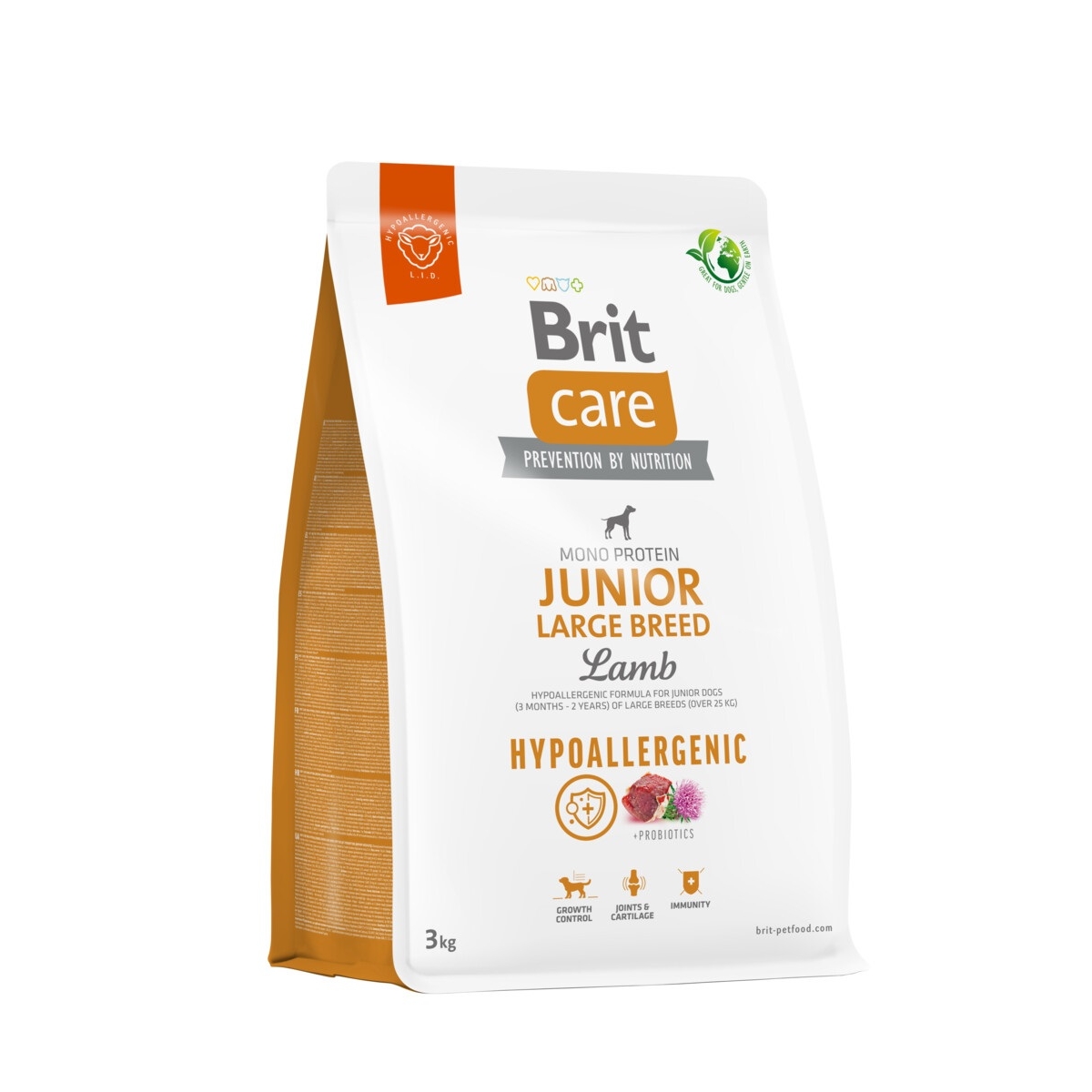 Brit Care maistas jauniems didelių veislių šunims su ėriena/ryžiai 3kg - 
