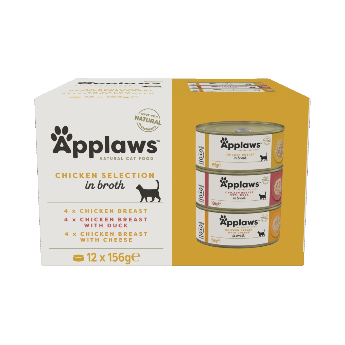 Applaws konservų rinkinys katėms su vištiena, 12x156 g - 