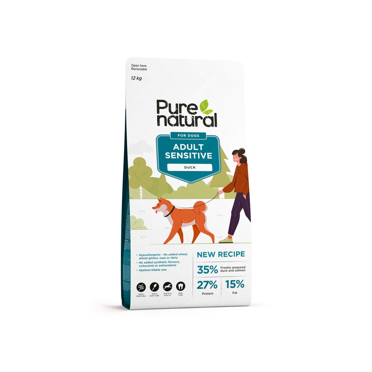 Purenatural Sensitive sausas maistas šunims su antiena, 12 kg -  1