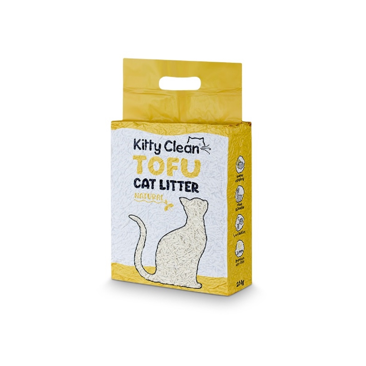 Kitty Clean Tofu kraikas katėms, natūralaus kvapo, 2,5 kg -  1