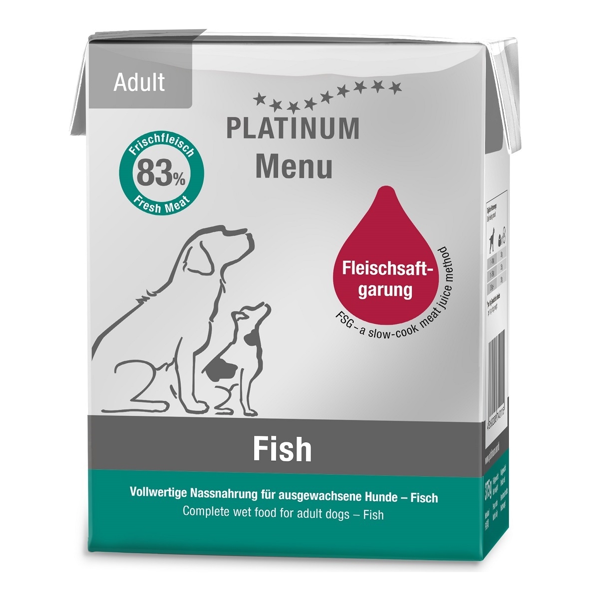 Platinum Menu konservai šunims su žuvimi, 375 g - 