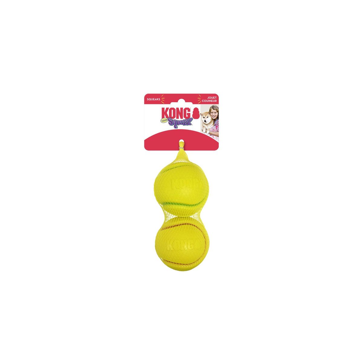 KONG Squeezz teniso kamuoliukai, L dydis, 2 vnt. įv. spalvų -  1