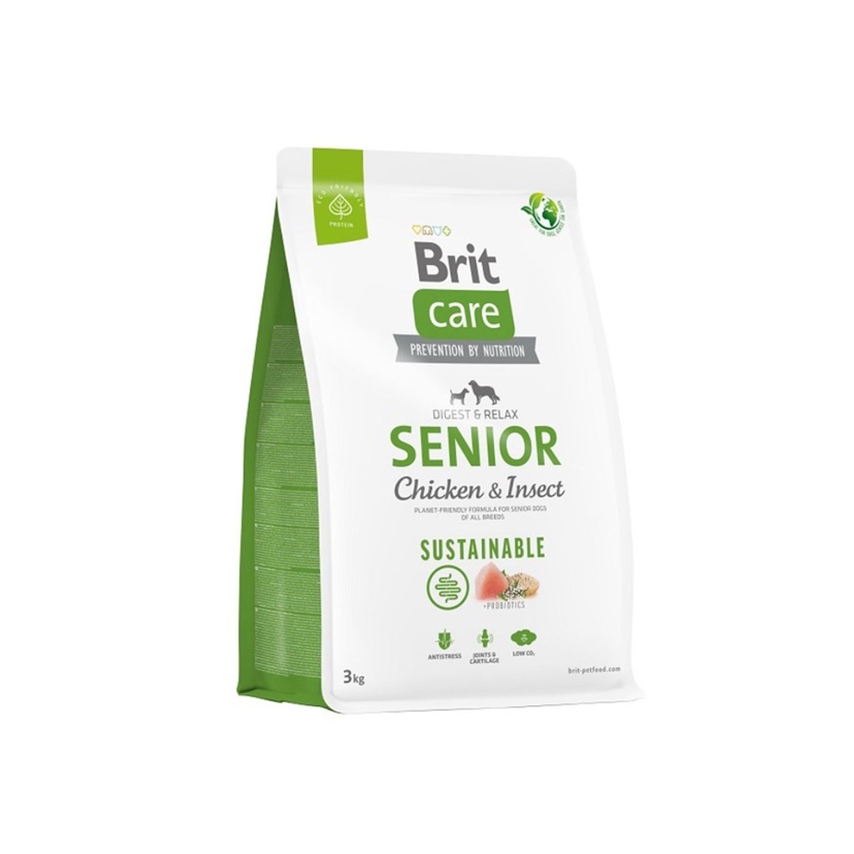 Brit Care maistas šunims-senjorams su vištiena ir vabzdžiais, 3kg - 