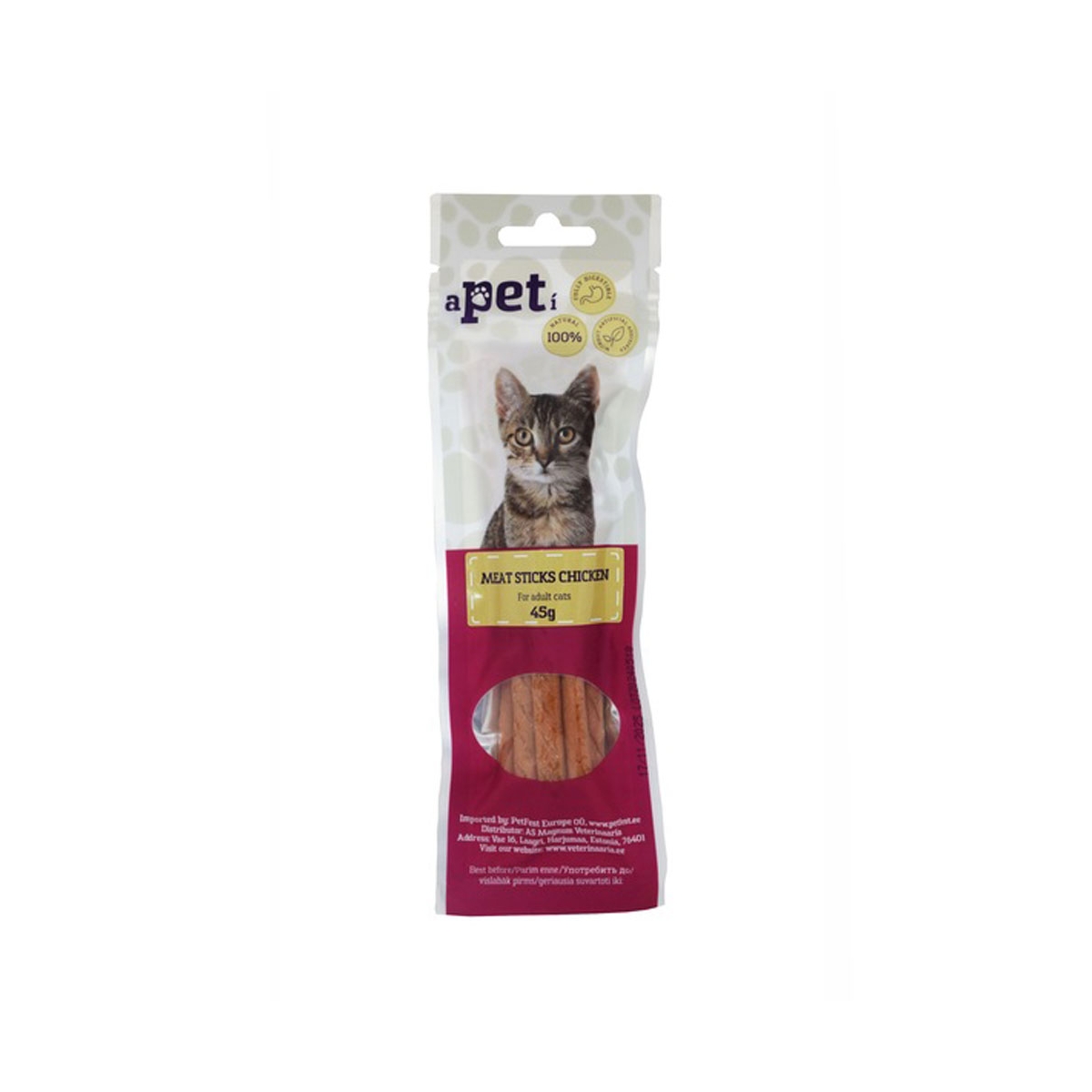 Apeti vištienos lazdelės katėms, 45 g - 