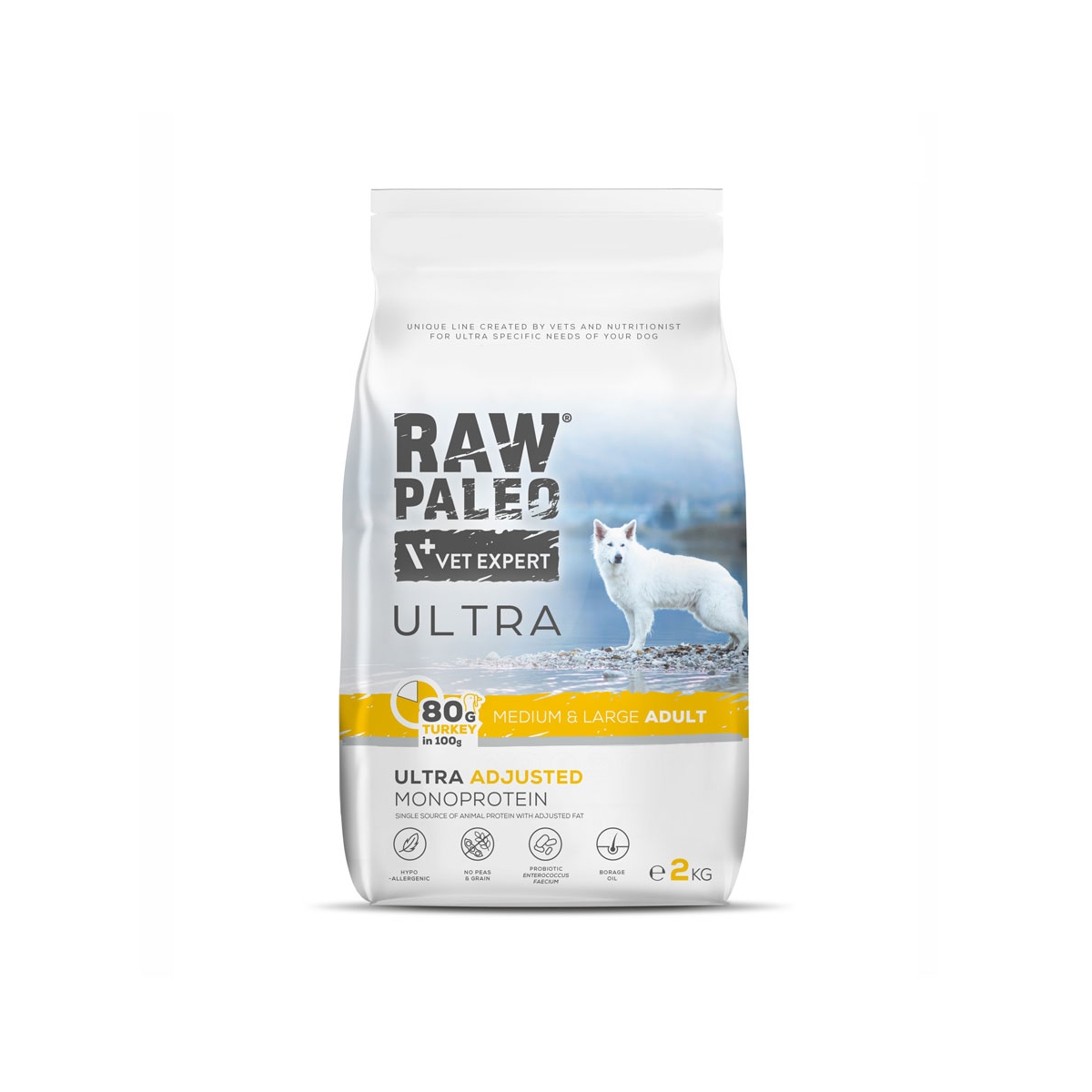 Raw Paleo Ultra adult medium&large maistas šunims su kalakutiena, 2kg -  1