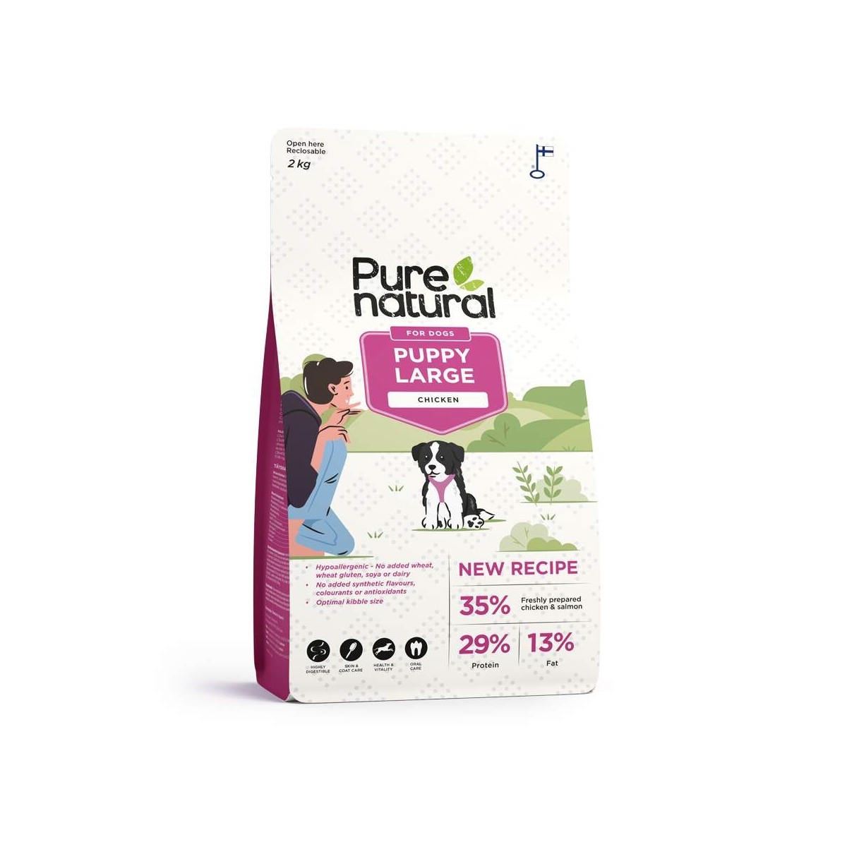 Purenatural sausas maistas didelių veislių šuniukams su višt., 2 kg -  1