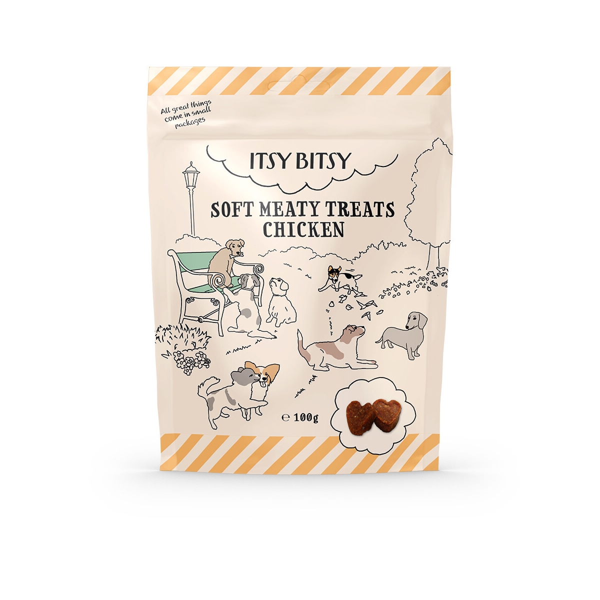 ItsyBitsy minkštas šunų skanėstas su vištiena, 100g - 