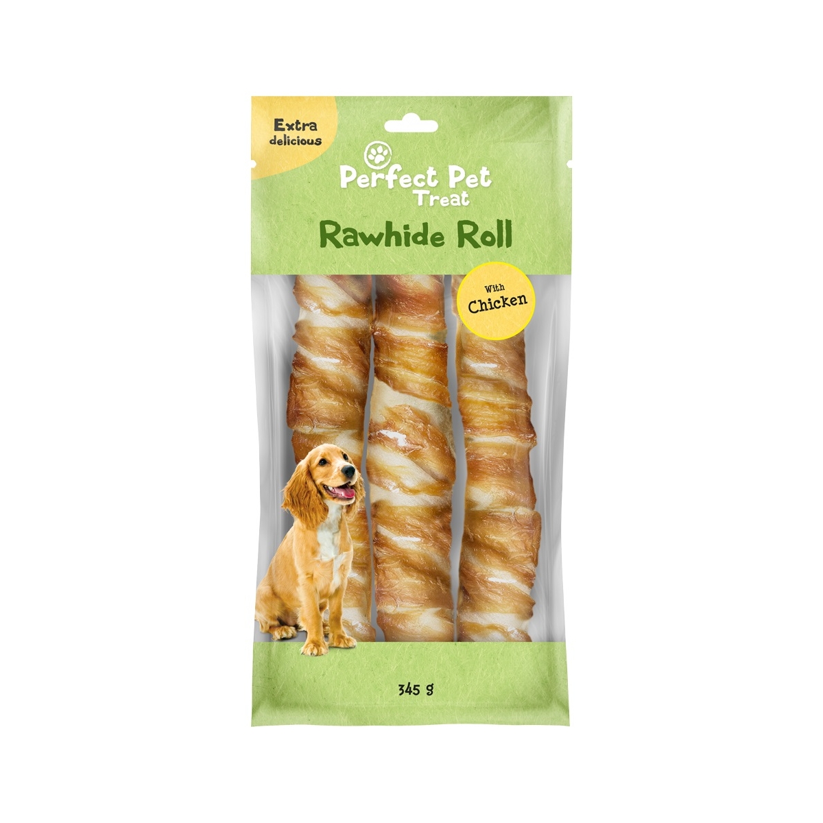 Perfect Pet Roll kramtukai šunims, su vištiena ir jautienos oda, 345g - 