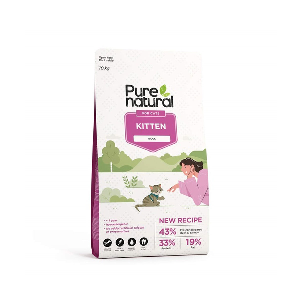 Purenatural maistas kačiukams su antiena, 10 kg - 