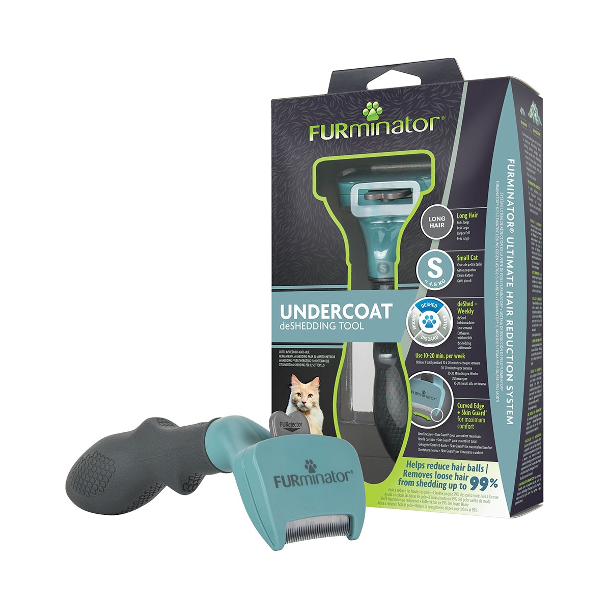 Furminator poplaukio šukavimo įrankis ilgaplaukėms katėms, S -  1