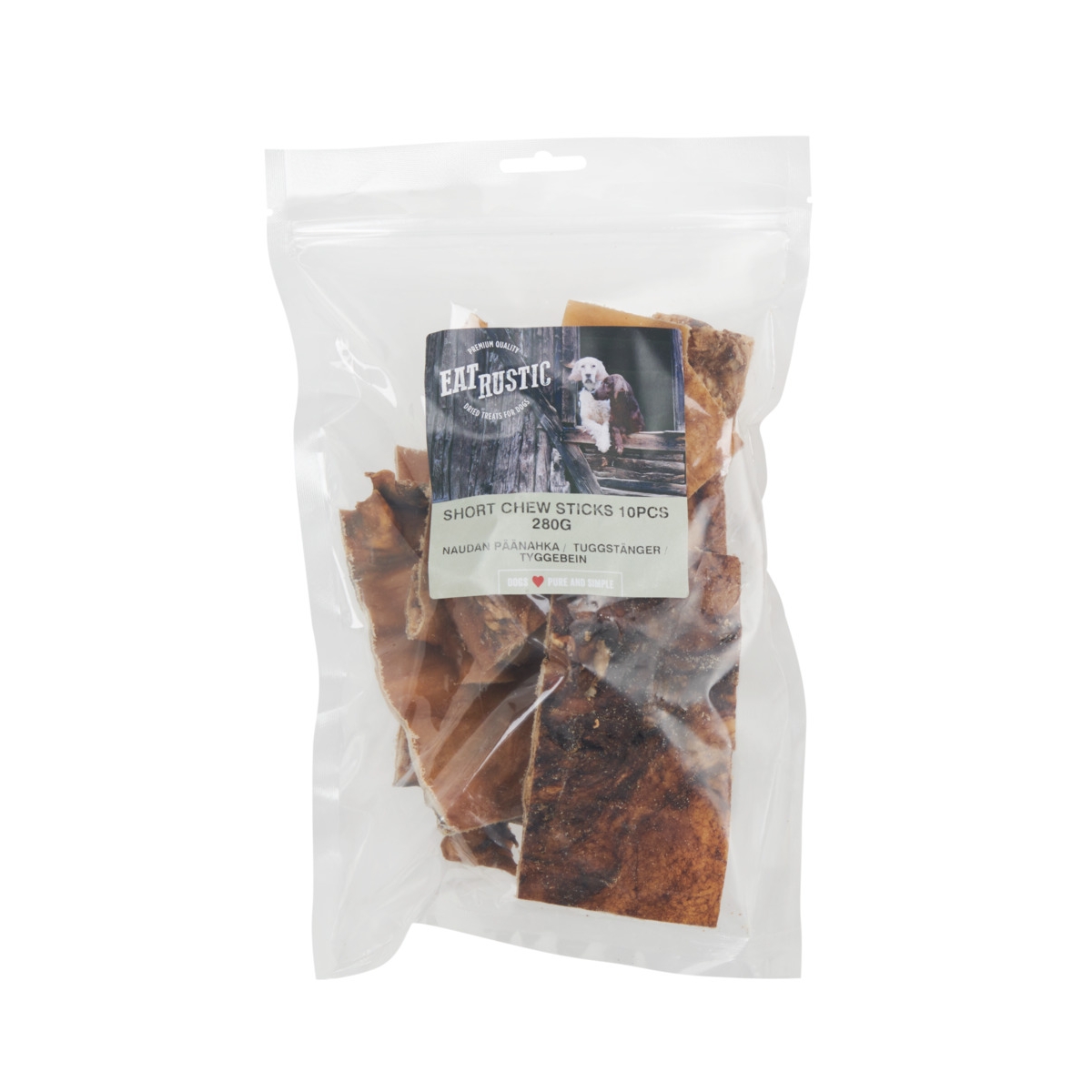 Eat Rustic natūralus skanėstas šunims – džiovinta jautienos oda, 300g - 