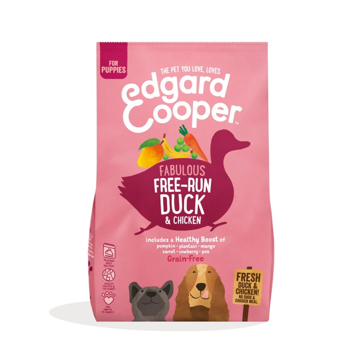 Edgard Cooper maistas šuniukams su antiena ir vištiena, 2,5kg