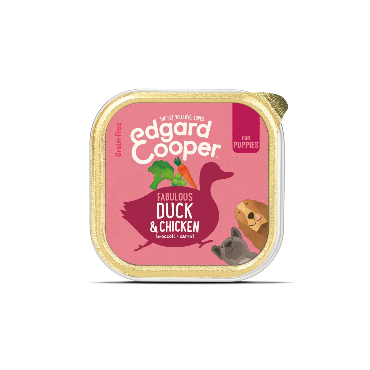 Edgard Cooper konservai šuniukams, su antiena ir vištiena, 150g -  1