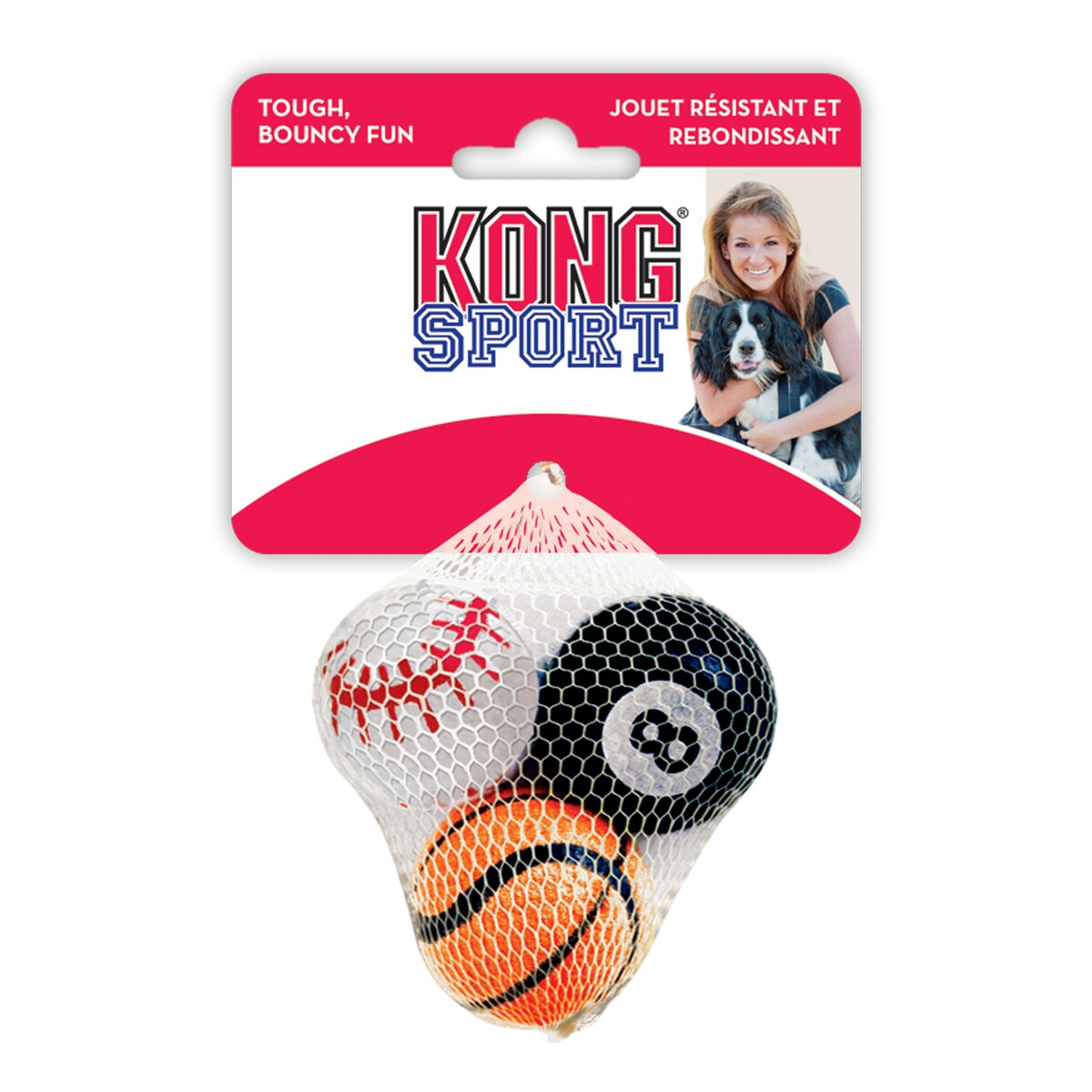 KONG SPORT ŽAISLAS ŠUNIMS TENISO KAMUOLIUKAI, S DYDŽIO, 3 VNT - 