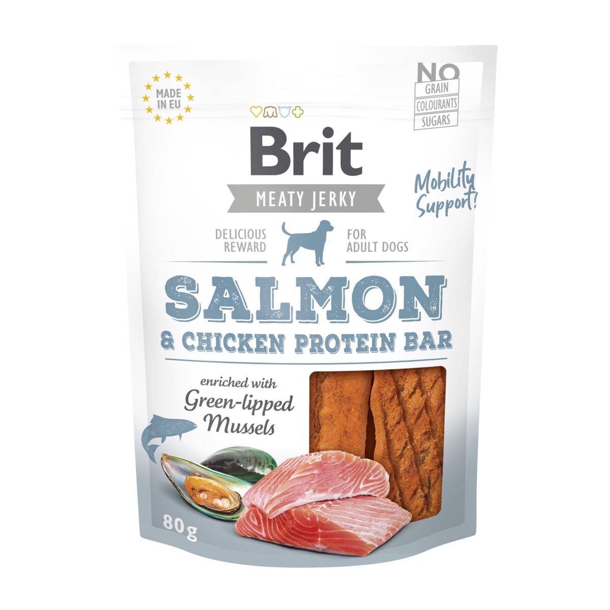 Brit Jerky Salmon protein bar skanėstas 80 g - 