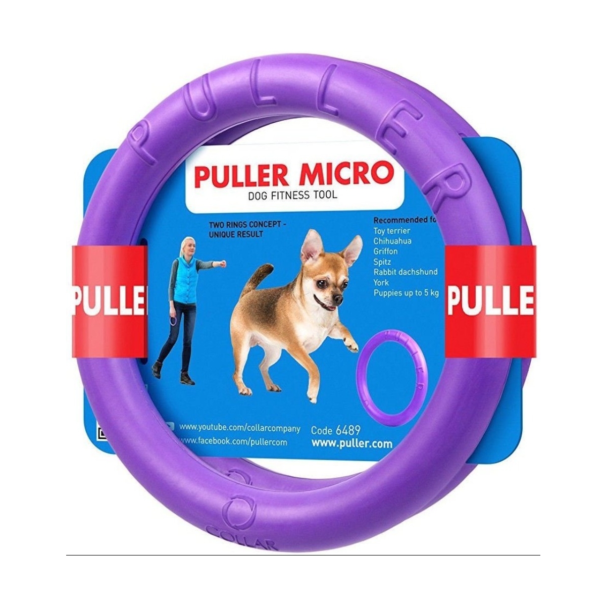 Collar Puller Micro žaislas šunims, 12,5 cm, violetinis