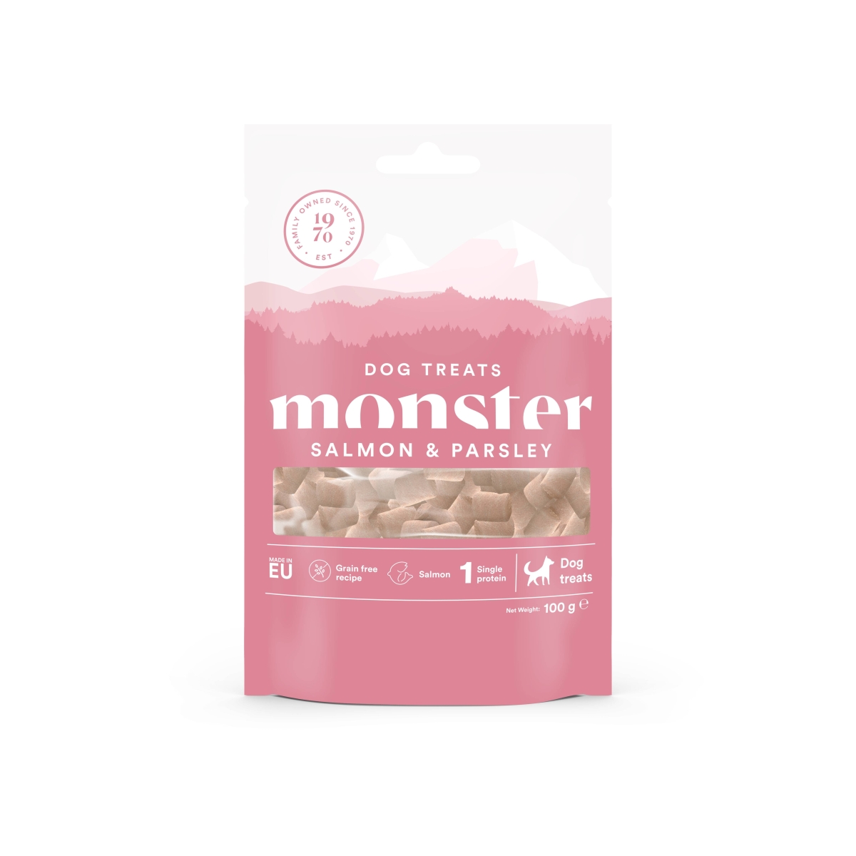 Monster Dog skanėstai šunims – su lašiša, 100g - 