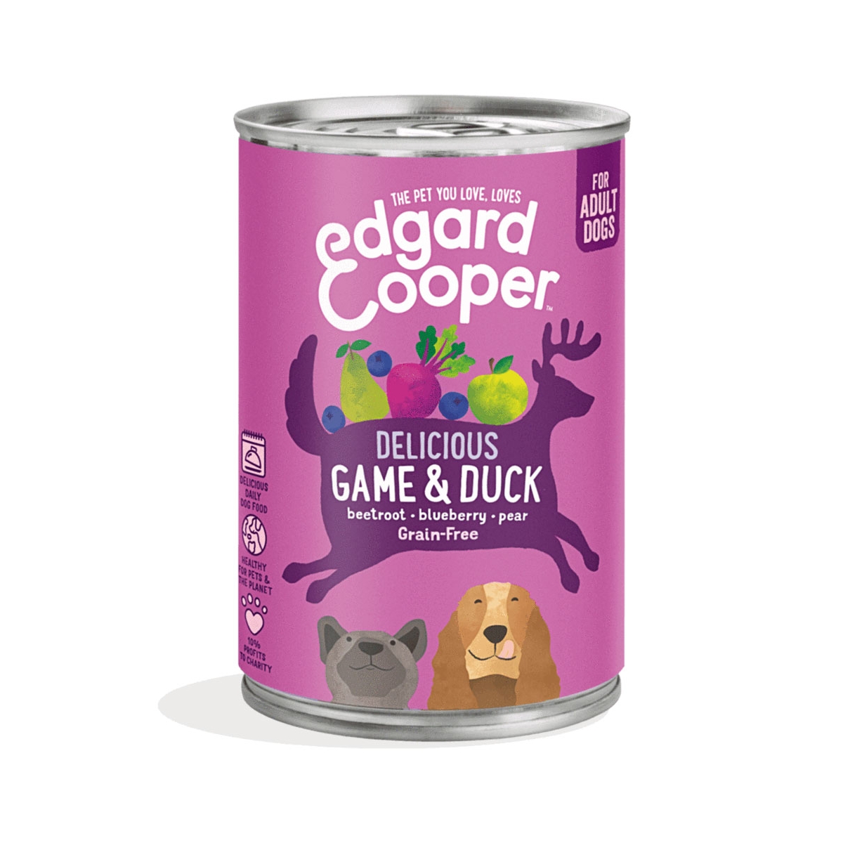 Edgard Cooper konservai šunims su žvėriena ir antiena, 400g -  1