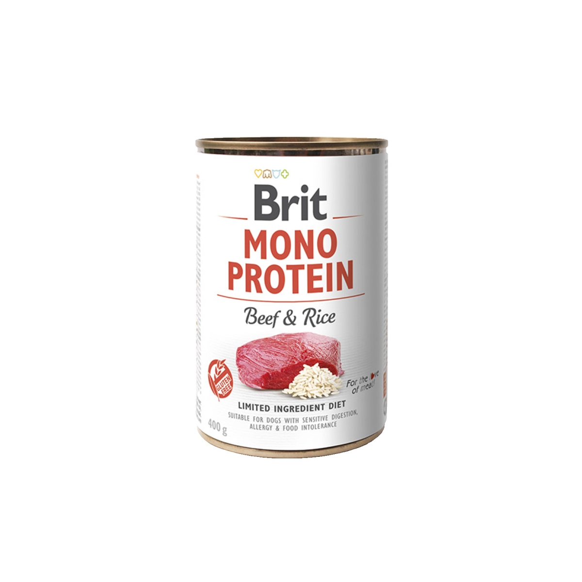 Brit Care šunų konservai Mono Protein su jautiena ir ryžiais 400 g - 