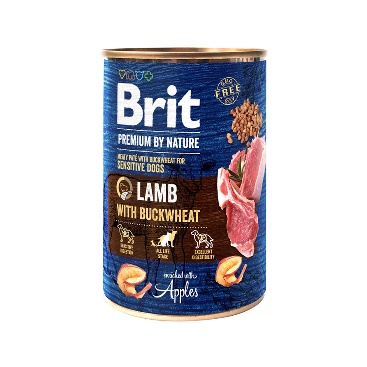 Brit Premium By Nature konservai su ėriena ir grikiais, 800g - 