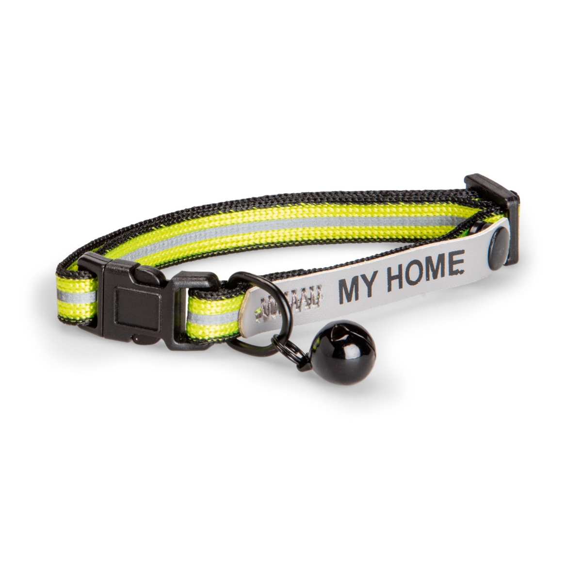 BASIC CAT ŠVIESĄ ATSPINDINTIS  ANTKAKLIS SU VARDO ŽYMA, GELTONAS* - 