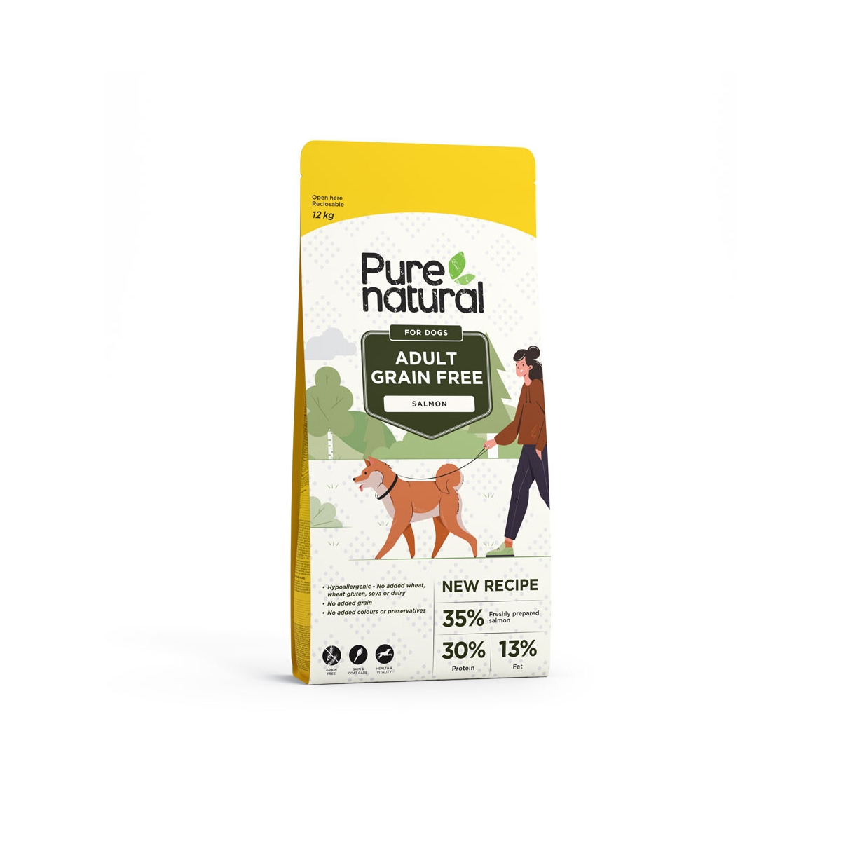 PURENATURAL GRAIN-FREE SAUSAS MAISTAS ŠUNIMS SU LAŠIŠA, 12 KG - 