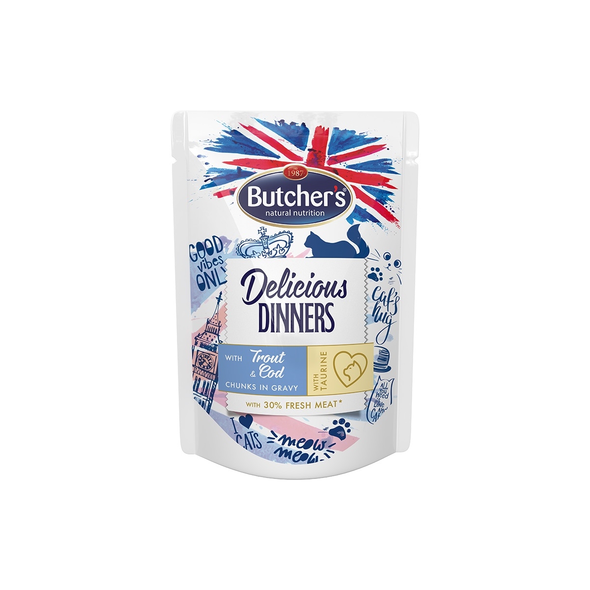 Butcher's Delic. Dinner konservai katėms su žuvimi, 100 g - 