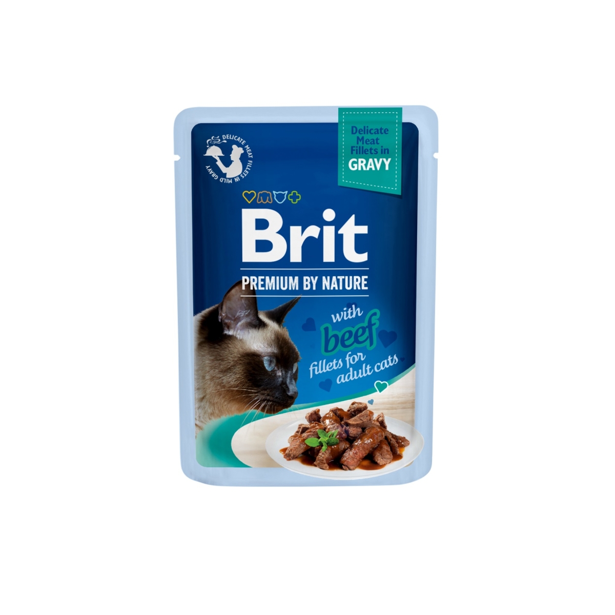Brit Premium Delicate Beef in Gravy konservai katėms su jautiena, 85 g - 