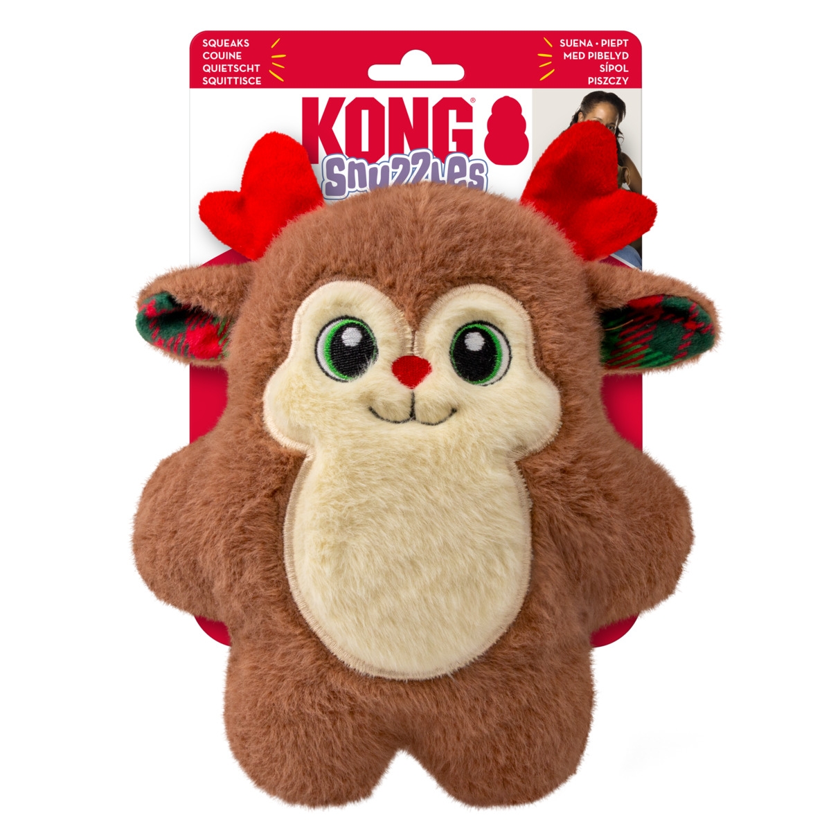 KONG Holiday Snuzzles minkštas žaislas šunims, elnias, M dydis - 